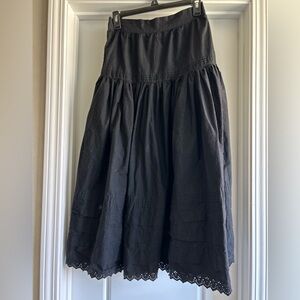 Philosophy Black Tiered Gathered Midi Skirt